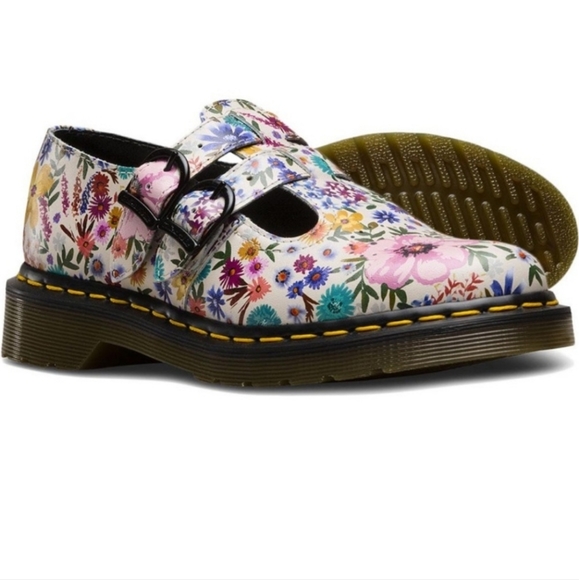 Doc Martens 8065 Wanderlust Floral Mary Jane Shoes in Bone/Mallow Pink Sz 7 RARE - Picture 13 of 13